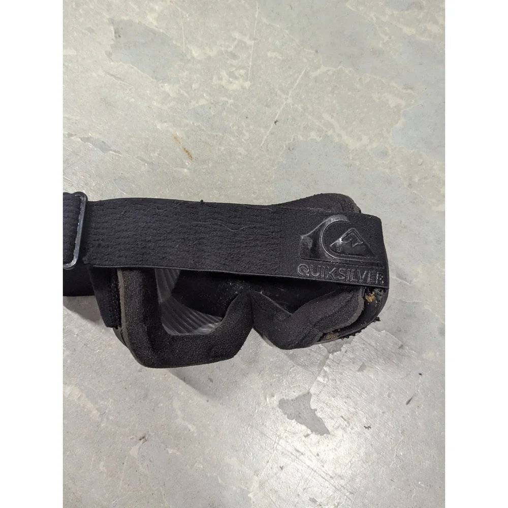 Y2K Snowboard Ski Goggles Black Smoke Lens Quiksilver AS IS Parts Repair
